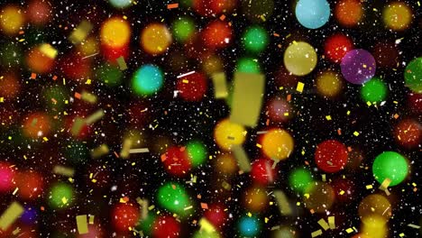 Animation-of-confetti-over-snow-falling