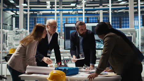 investors meet with factory managers to discuss production funding