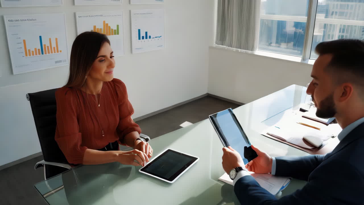 reunião de negócios num escritório moderno