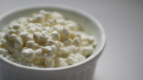 cottage cheese in a bowl on white background ,