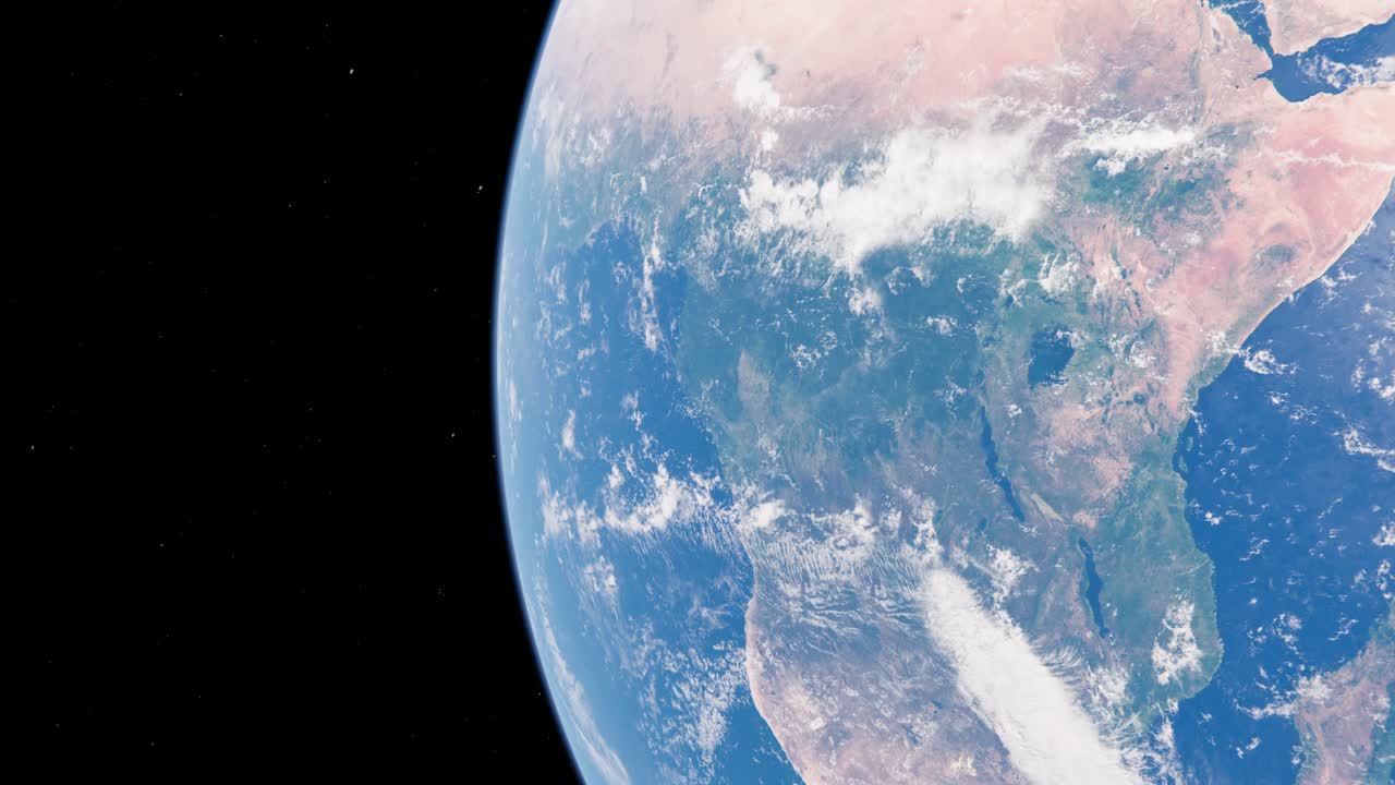 rotación de la tierra de cerca en el espacio