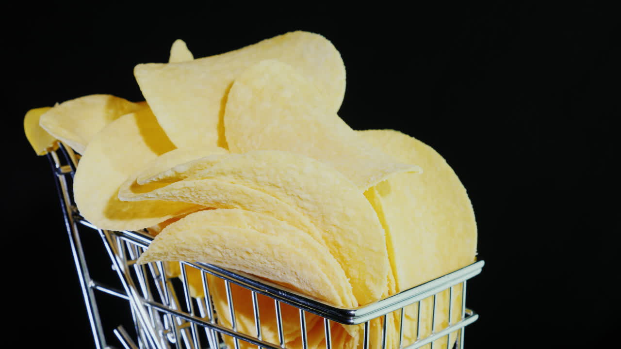 Chips In A Small Shopping Trolley