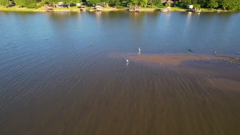 aerial footage of cedar creek lake in texas