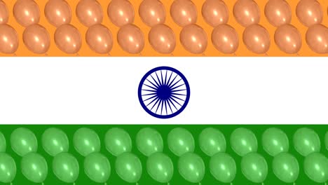 waving indian flag colour bloons isolated on indian flag. concept for indian government holiday.