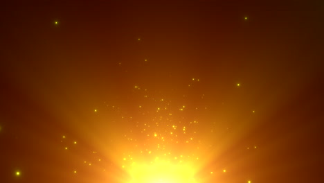 flying random gold stars and space dust in black galaxy