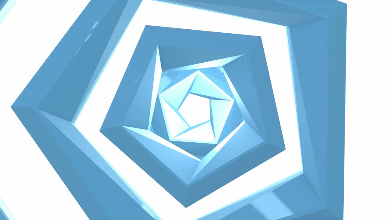 Abstract pastel blue glass hexagon animation. Seamless loop footage.
