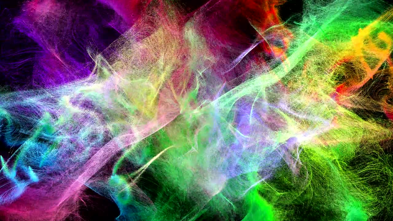 nubes de partículas multicolores