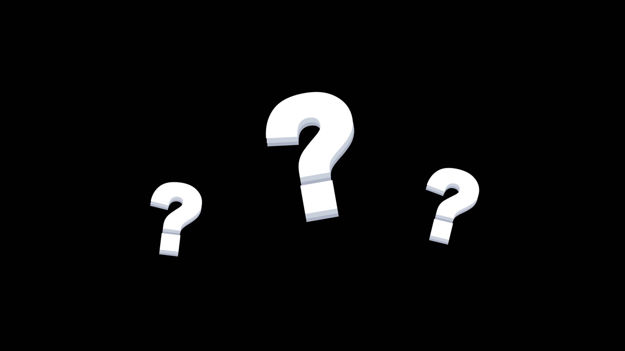 Three White Question Marks Floating Against a Black Background