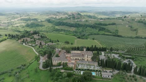 aerial drone tuscany hills italy