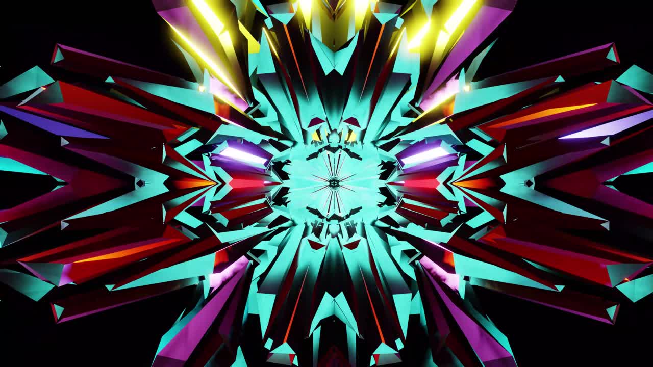 Sfondo VJ loop caleidoscopico per feste e carnevale con vista mozzafiato
