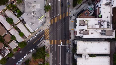 birds eye view drone shot timelapse cars driving on highway in america