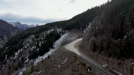 Dump truck over Rocky Mountains