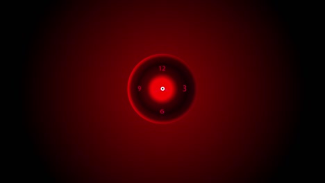 el reloj de color rojo transcurre el tiempo.