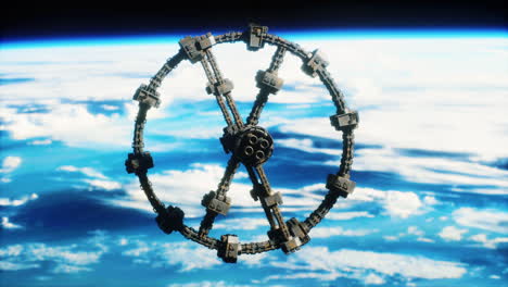 estación espacial por encima de la tierra elementos de la imagen proporcionada por la nasa