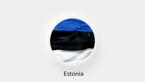 estonia circular flag loop. animated national flag of estonia. realistic estonia flag waving. 4k