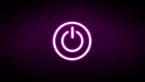 glowing neon line power button icon. start sign. 4k video motion graphic animation