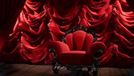 luxurious-theater-curtain-stage-with-chair