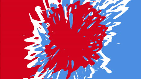 animation of multiple splashes of american flag colors