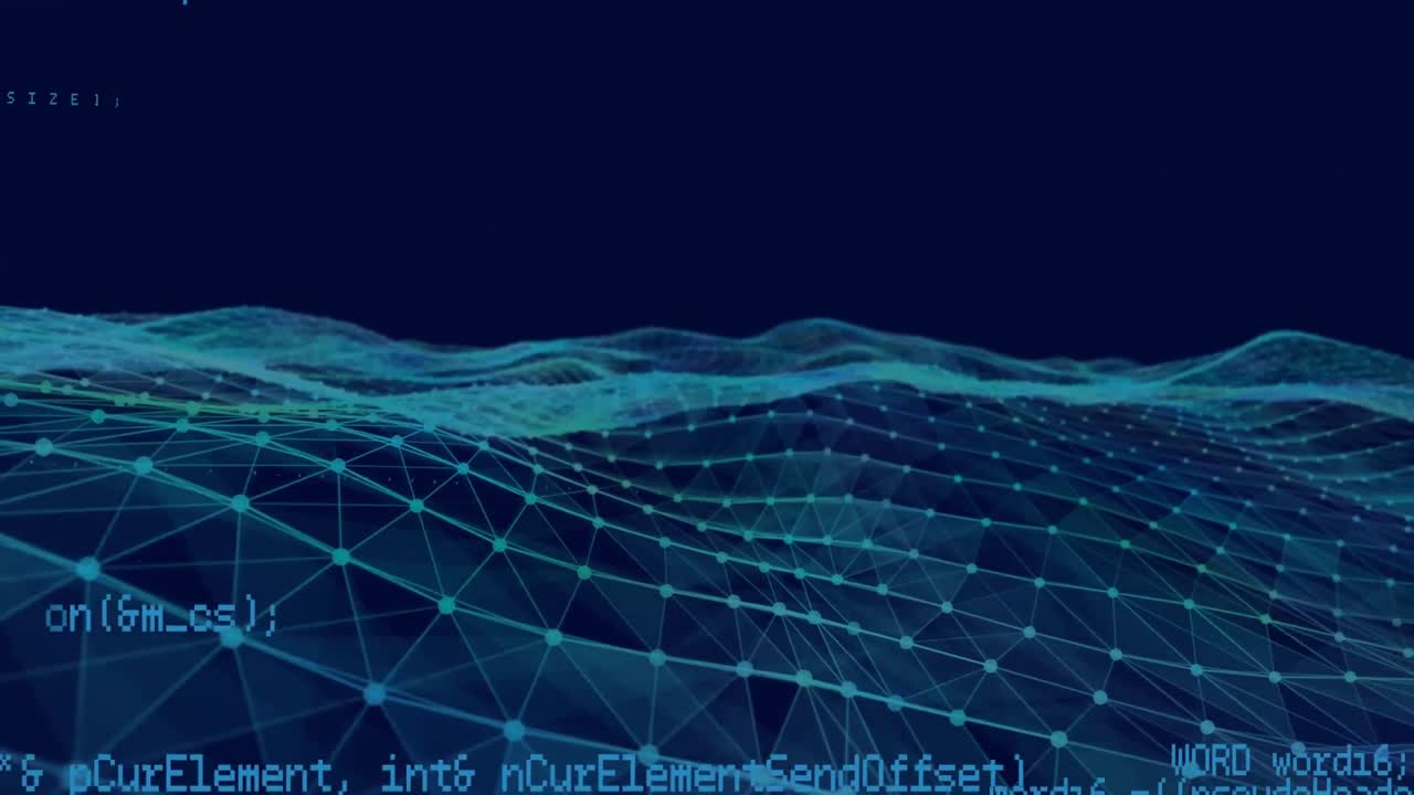 Data processing against digital wave on blue background