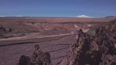 rainbow valley, chile. aerial shot of mountain rocks