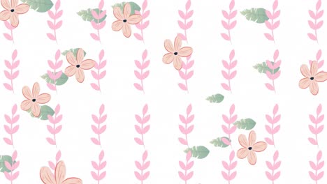 animation of flower icons over leaves