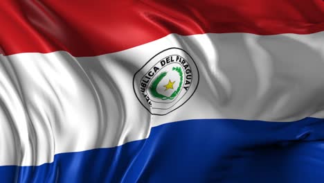hermosa animación en 3d de la bandera de paraguay en modo de bucle