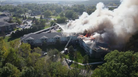 senior living apartments, five alarm fire, trenton, michigan, usa