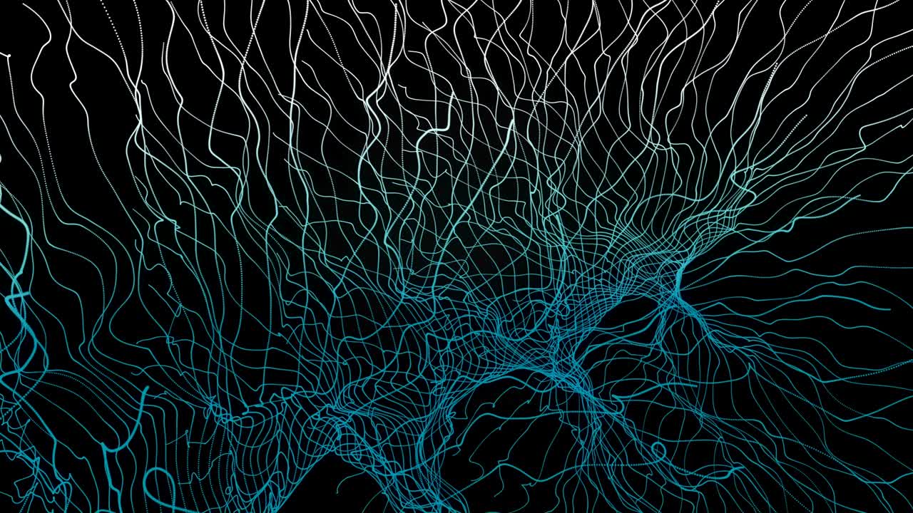 abstract waving line colorful vj motion background loop with room for text, logos, graphics and titles