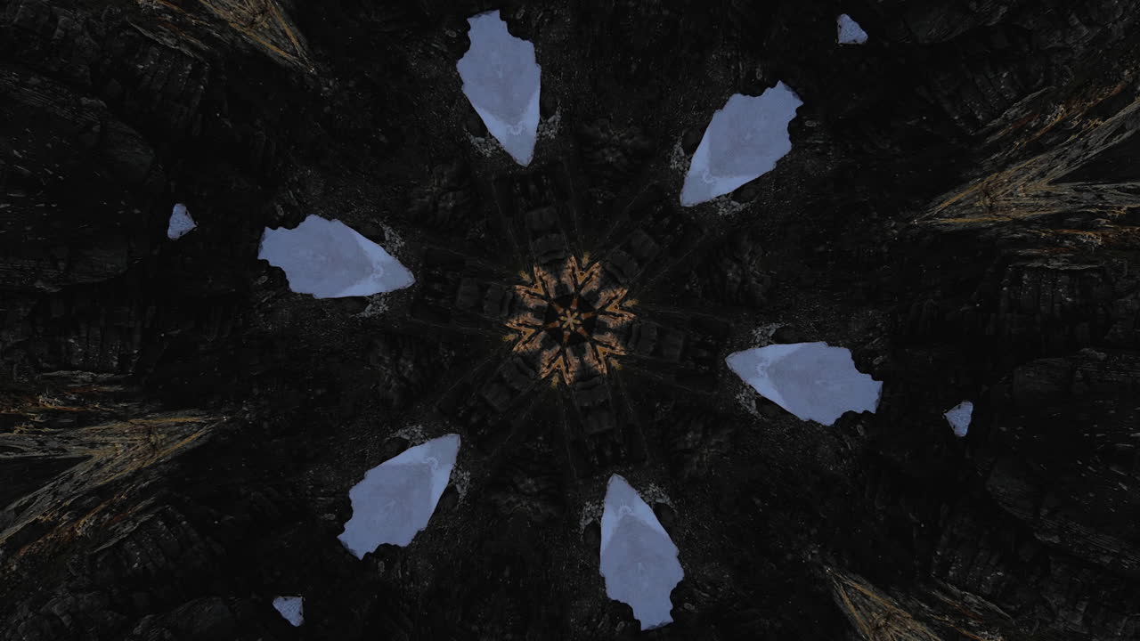 Abstract flower-like kaleidoscope animated pattern