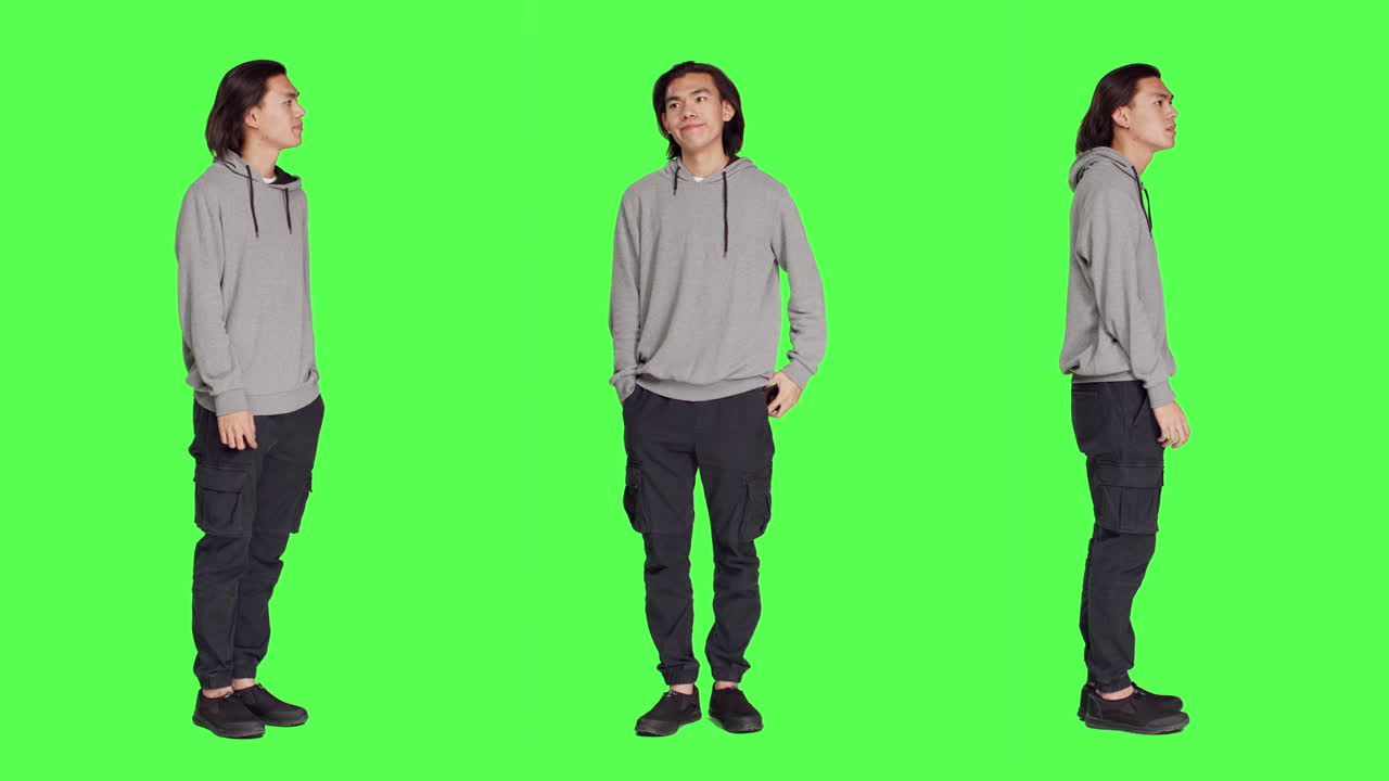 스튜디오에서 불만족한 남자가 기다리고