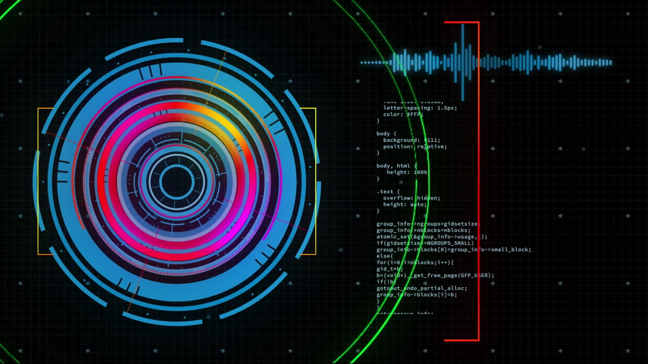 animación del escaneo del alcance y el procesamiento de datos