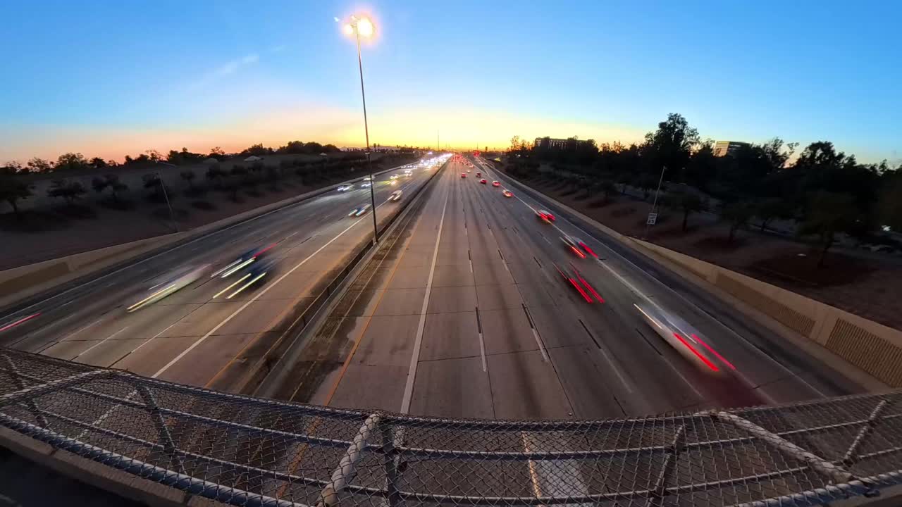 Tilting Time Lapse of Arizona highway 60 in Gilbert and Mesa Arizona USA.