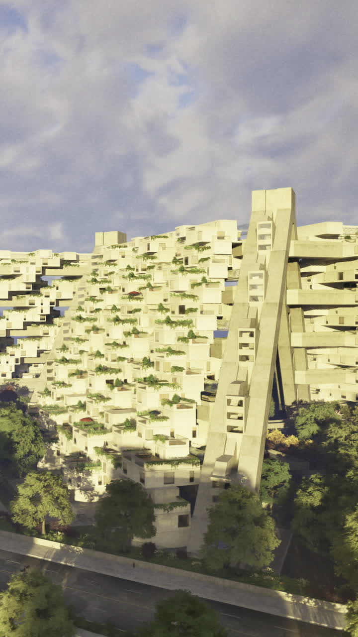 Un edificio si erge in un'area urbana.