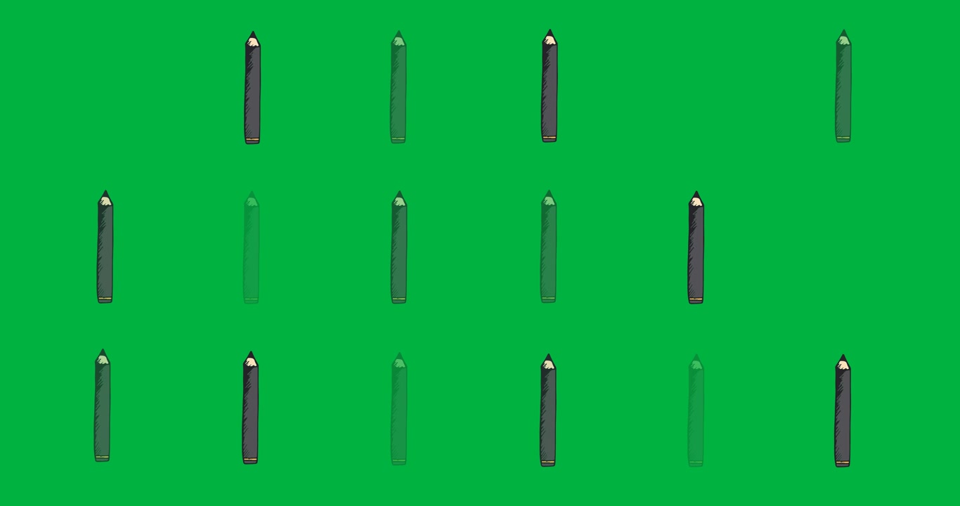 Animação digital de múltiplos ícones de delineador contra fundo preto