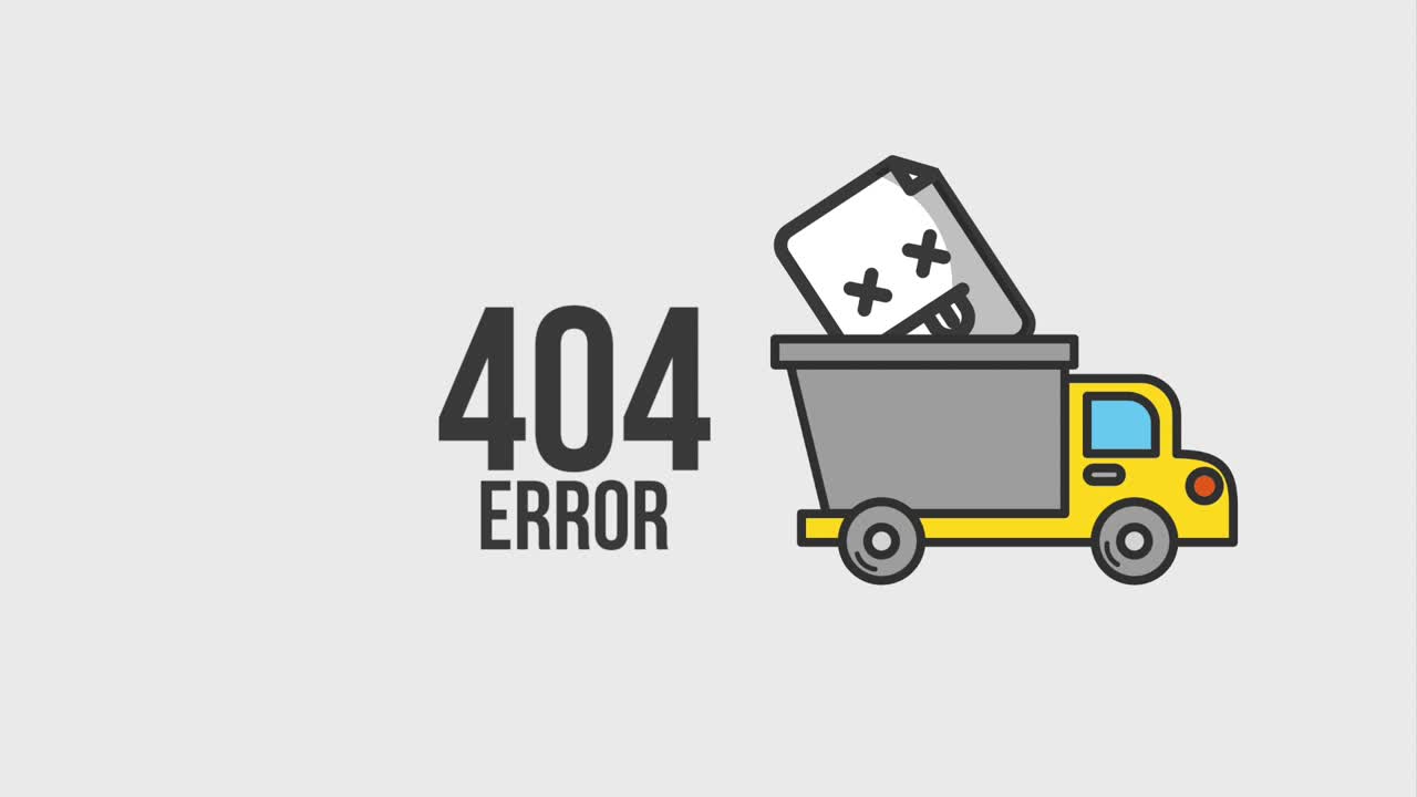 animación de la página de error 404 hd