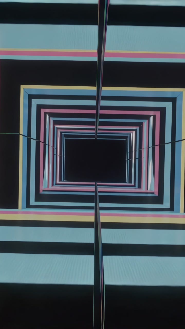 Flying Through a Vibrant Retro-Futuristic Geometric Tunnel