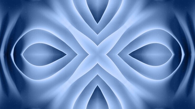 3d abstract shape like star or flower, symmetrical structure of black blue velvet material interspersed with sequins, smoothly cyclical changes shapes. Stylish soft matte background, smooth animation.
