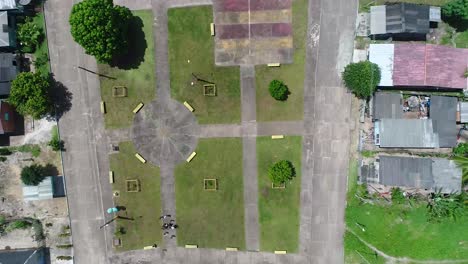 a zoom in shot of center in the city of parintins