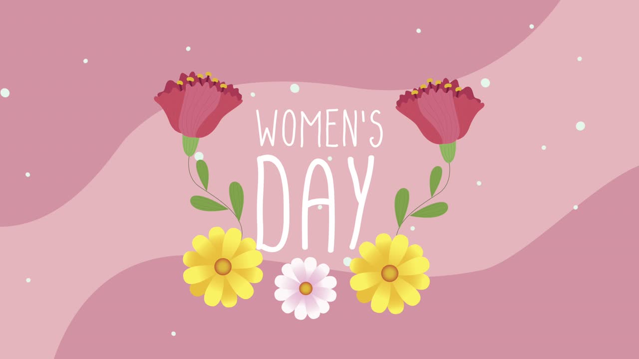 carta di felicità per il giorno delle donne con rose e fiori gialli