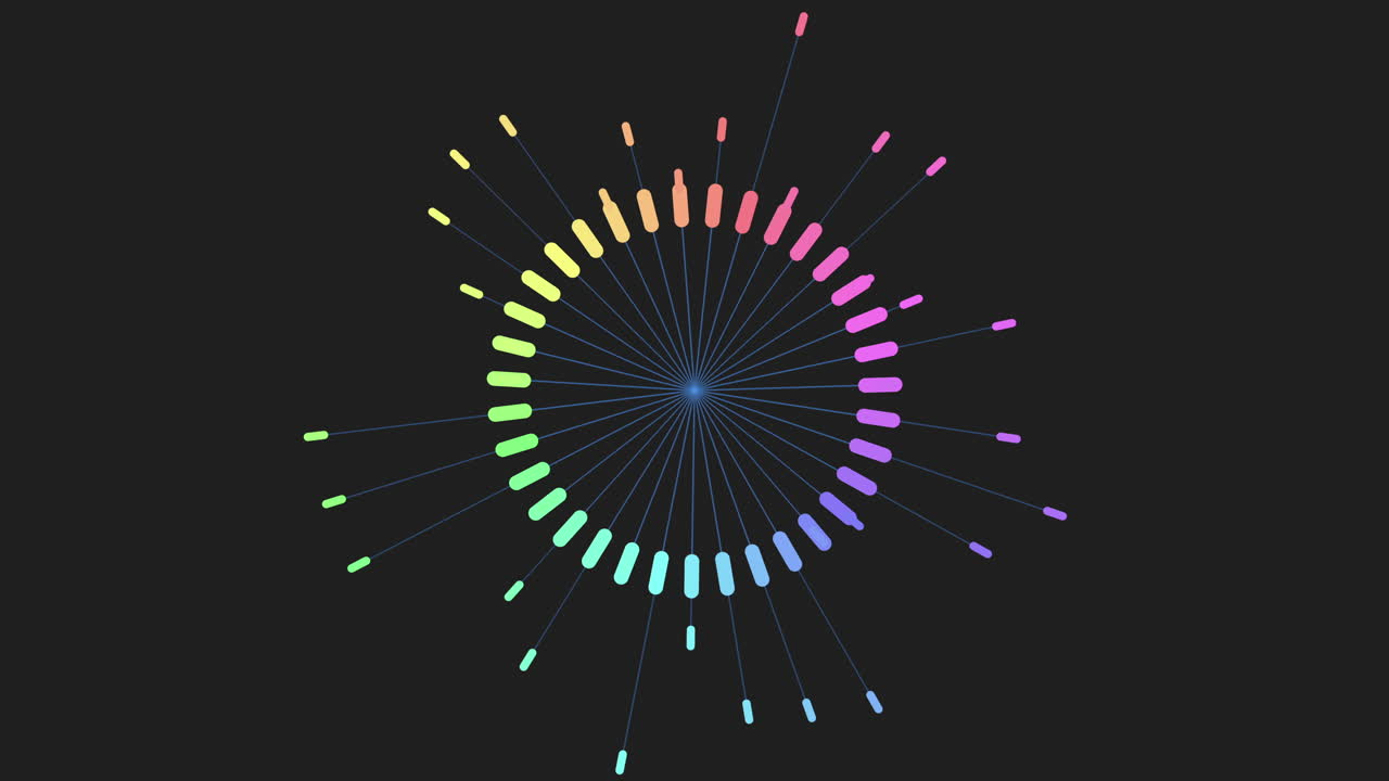 검은색 바탕 에 있는 다채로운 원형 패턴