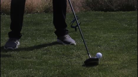 jugando al golf en el green