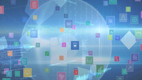 animación de iconos en la pantalla digital