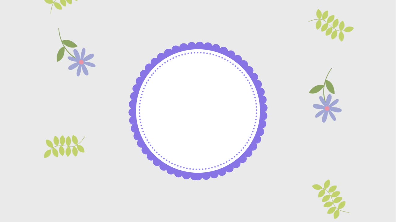 꽃 둥근 프레임 템플릿 꽃 장식