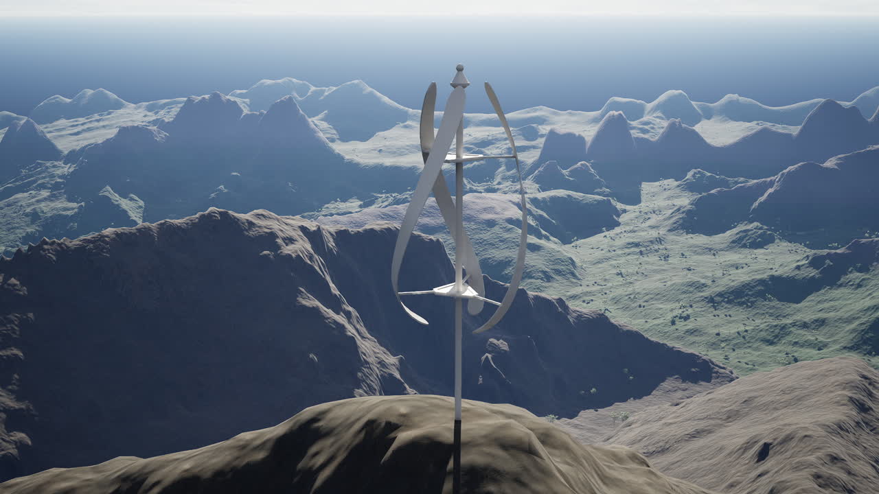 Futuristic windmill prototype simulation, concept of research and development