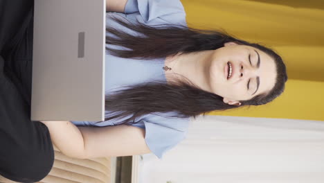 Vertical-video-of-Calm-and-peaceful-woman.