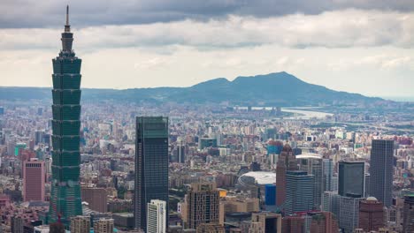 day light taipei cityscape center rooftop panorama 4k time lapse taiwan