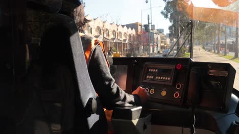 tram driver navigating through melbourne streets