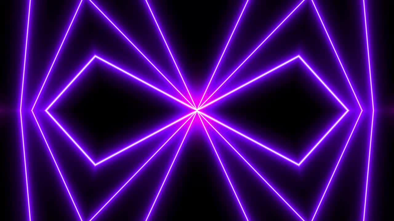 Abstract style 80s Sci-Fi light neon frame on black background. laser show looped animation . 4K video