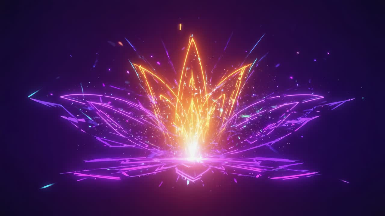 fiore di loto al neon