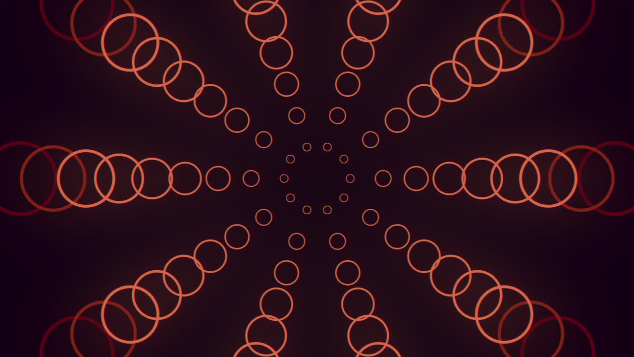 espiral radiante patrón intrincado de círculos rojos brillantes